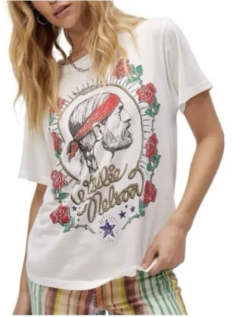 Daydreamer White Willie Nelson Graphic Tee Size Small